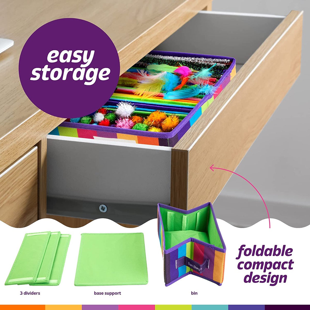 Arts & Crafts Supplies Kit for Kids and Toddlers With Storage Bin