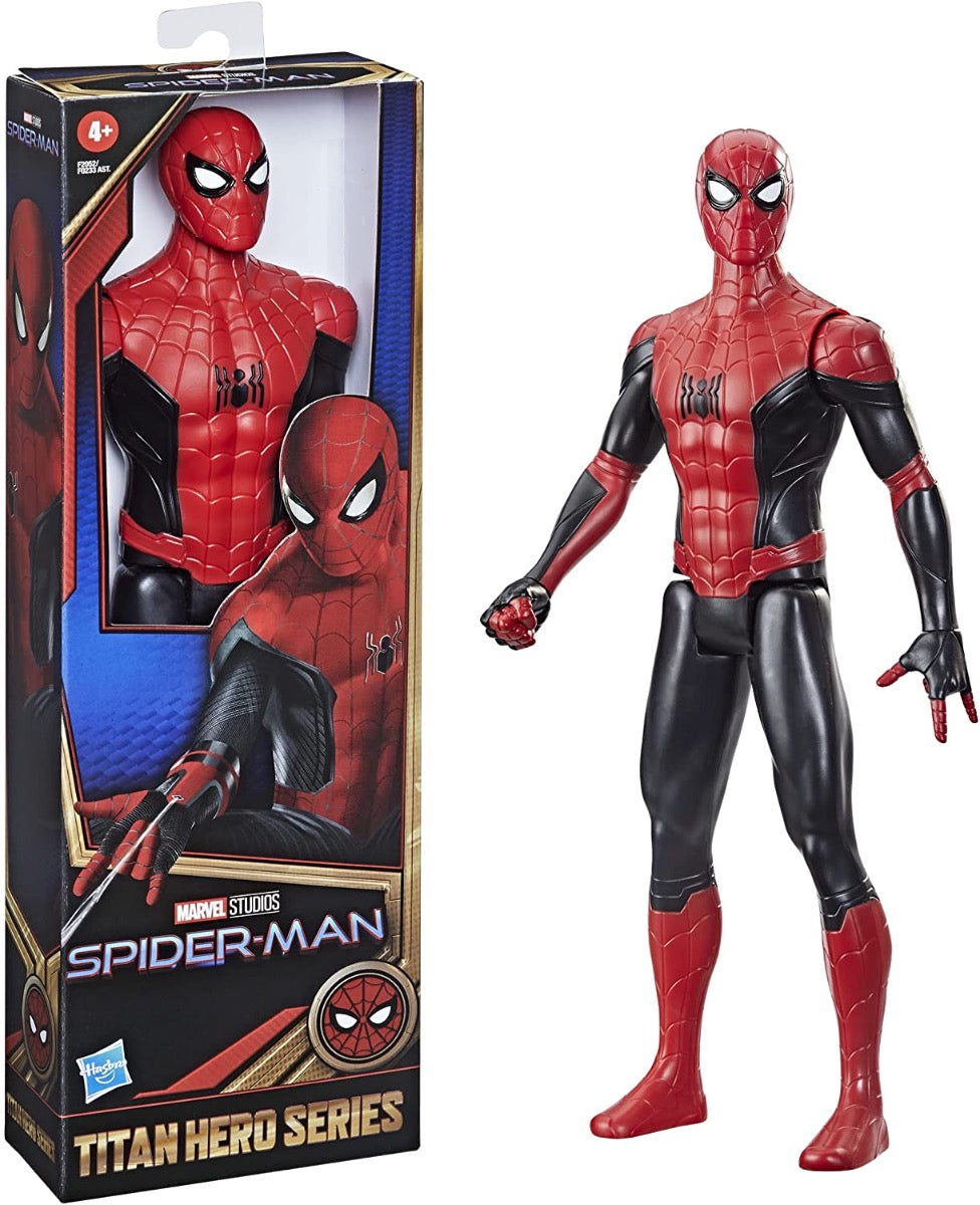 Spider-Man Marvel Titan Hero Series 12-Inch New Red and Black Suit Action Figure Toy, Movie Inspired, for Kids Ages 4 and Up