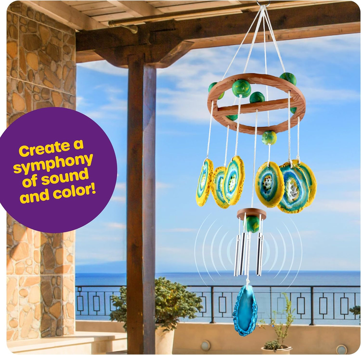DIY Clay Geode Wind Chime Craft Kit