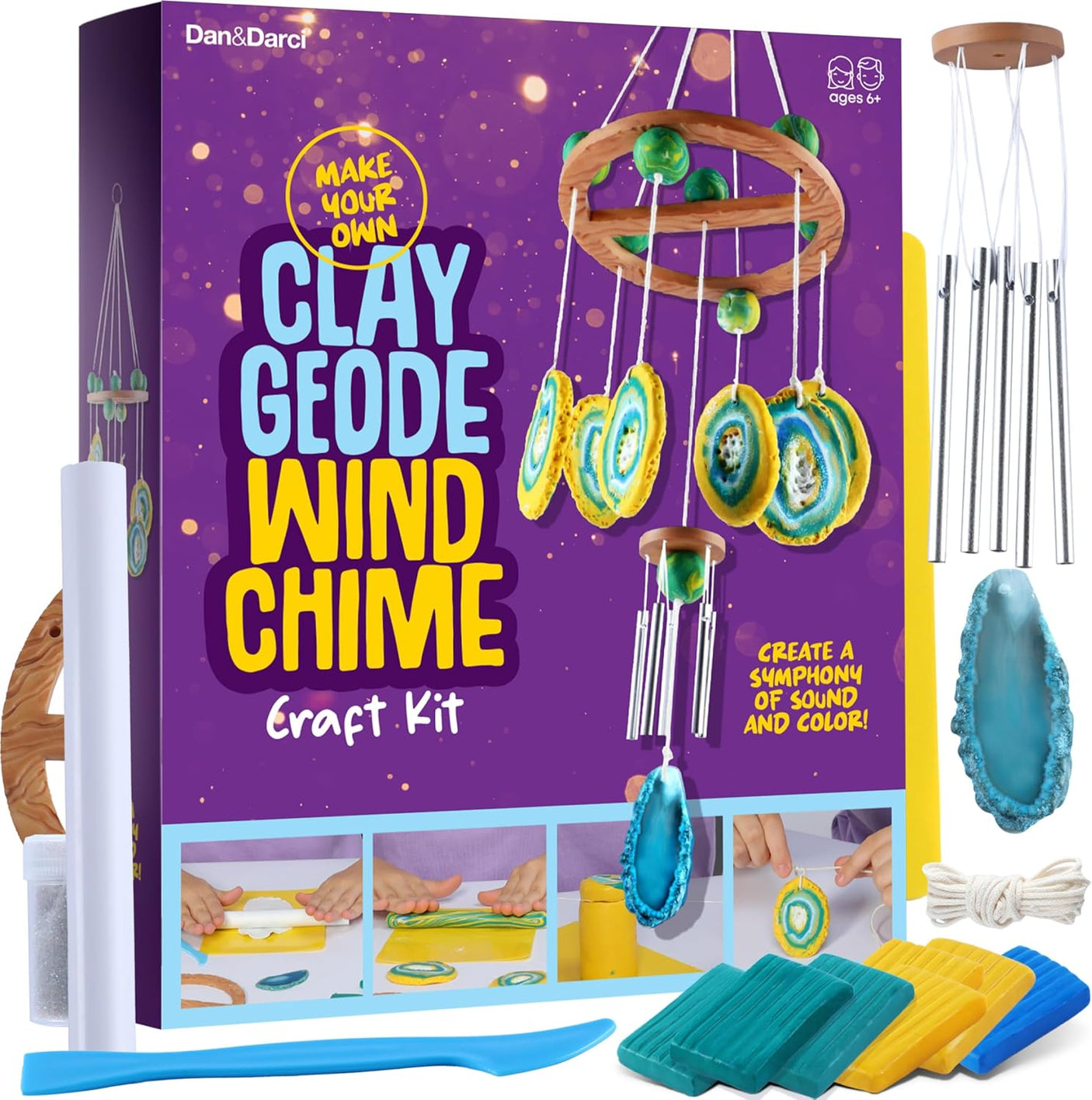 DIY Clay Geode Wind Chime Craft Kit