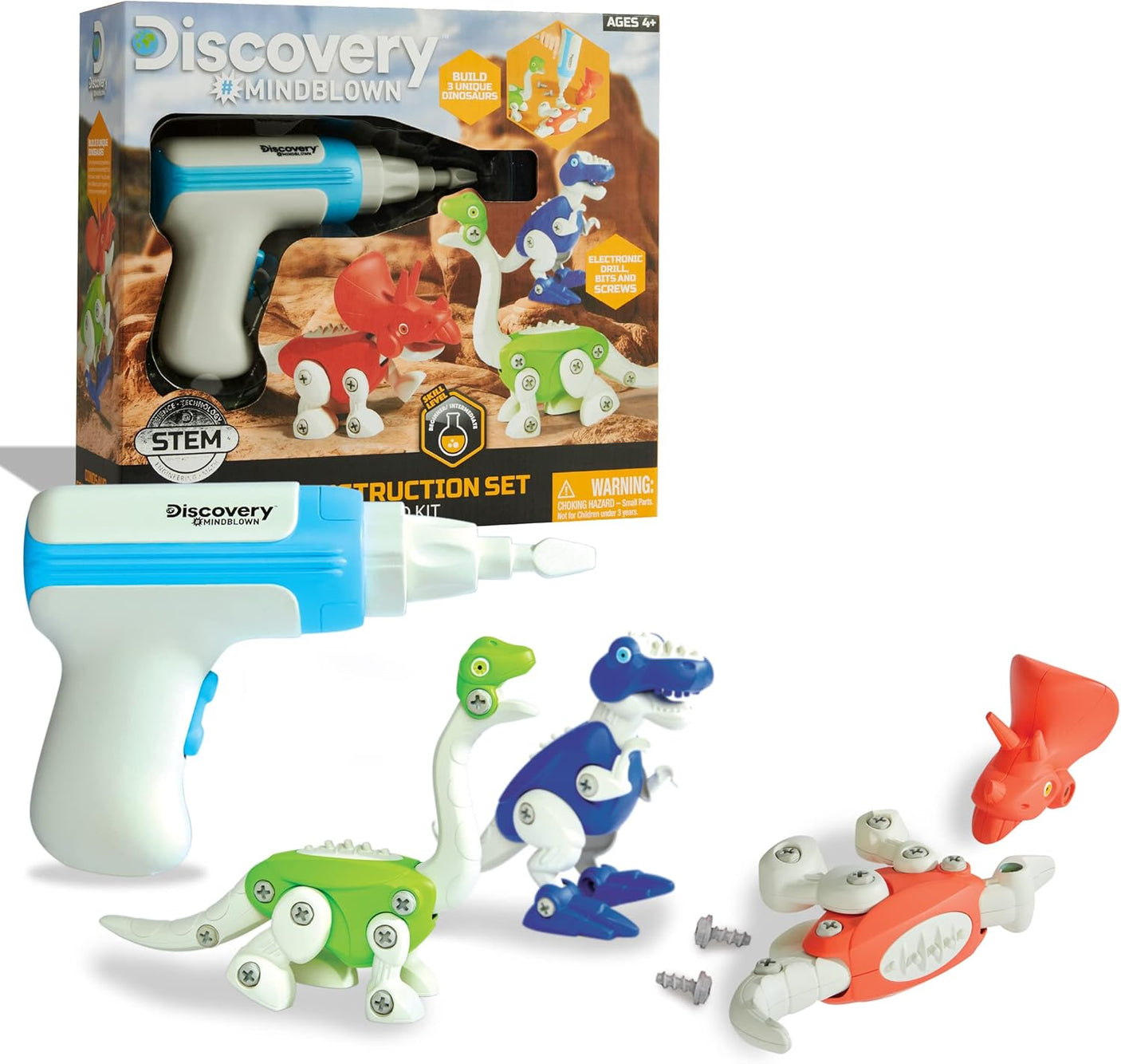 Dinosaur Construction Set, 90-Piece Action Model Build Kit