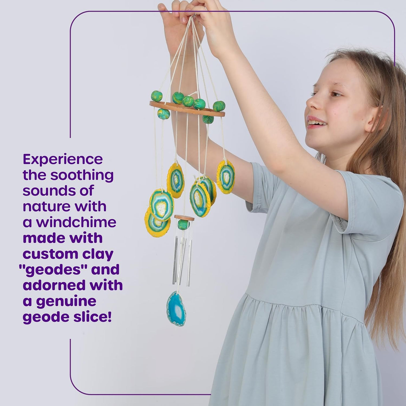 DIY Clay Geode Wind Chime Craft Kit