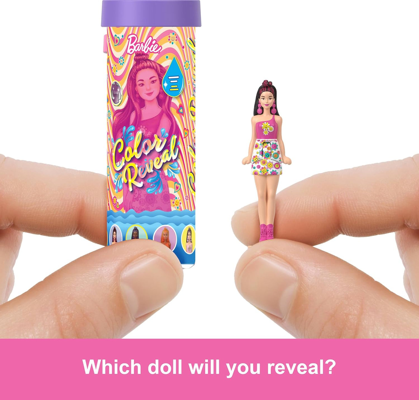 Barbie Mini Barbie Land 5-Pack Pop Reveal Dolls, 1.5-inch Mini Doll with Surprise Reveal & Sensory Play Piece
