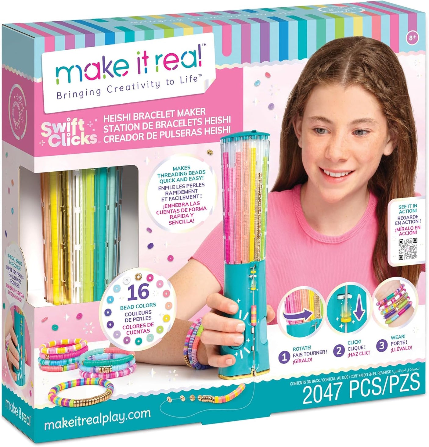 Swift Clicks - Heishi Bracelet Maker - 2047pc, DIY Jewelry Craft Kit
