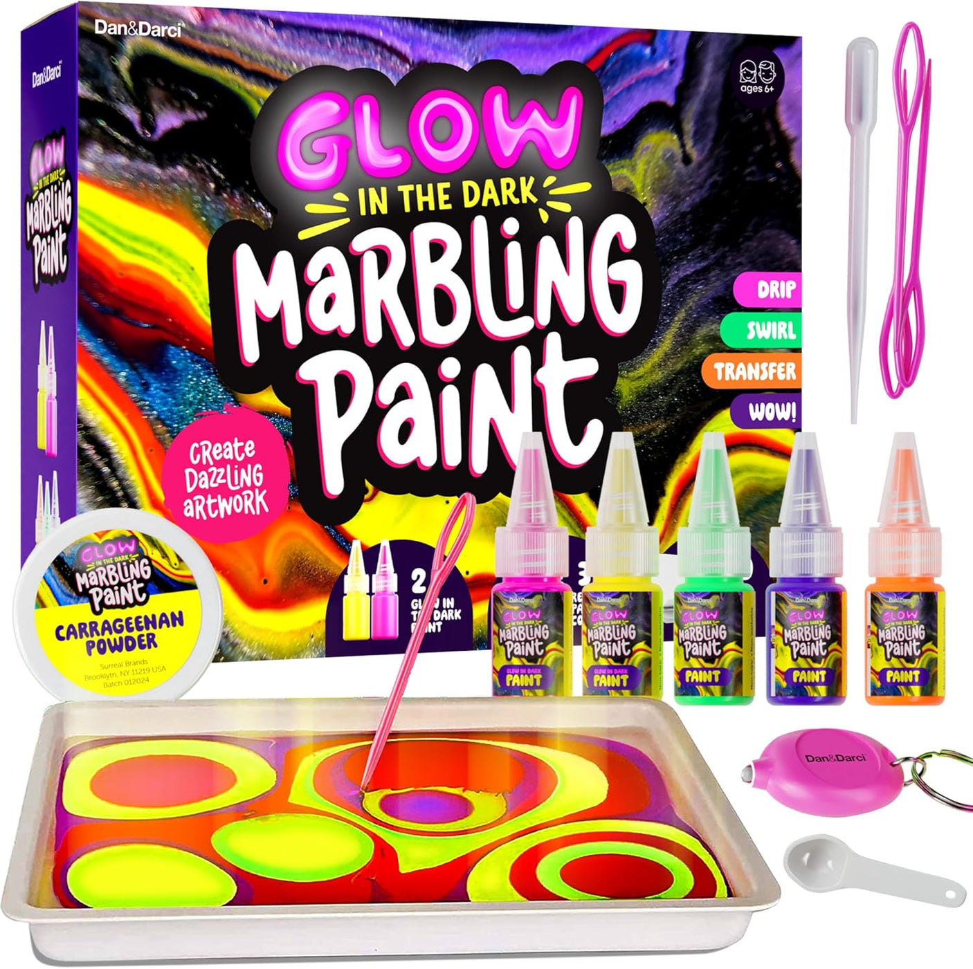 Glow in The Dark Marble Paint Kit