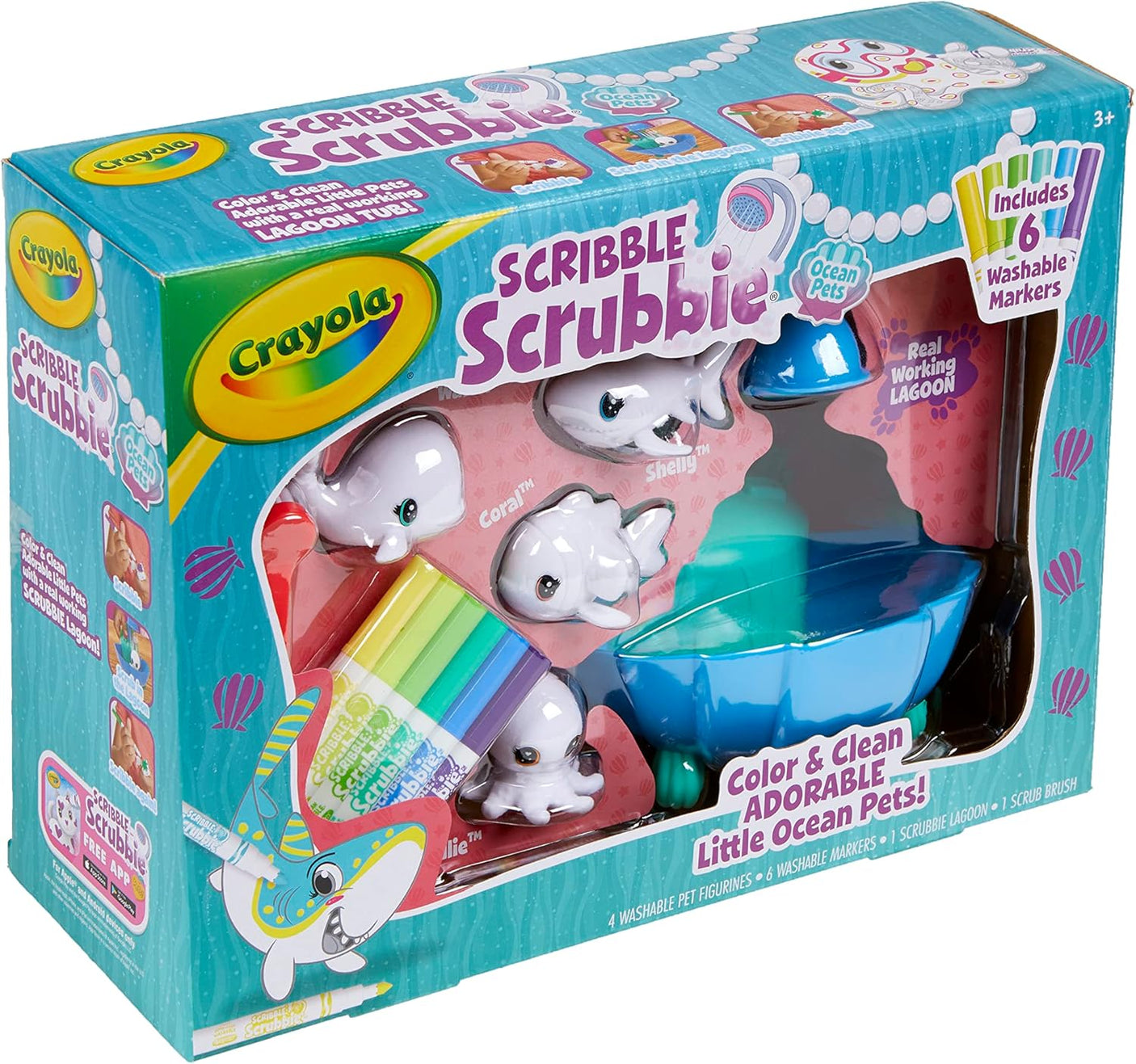 Scribble Scrubbie Ocean Pets - Lagoon Tub Set