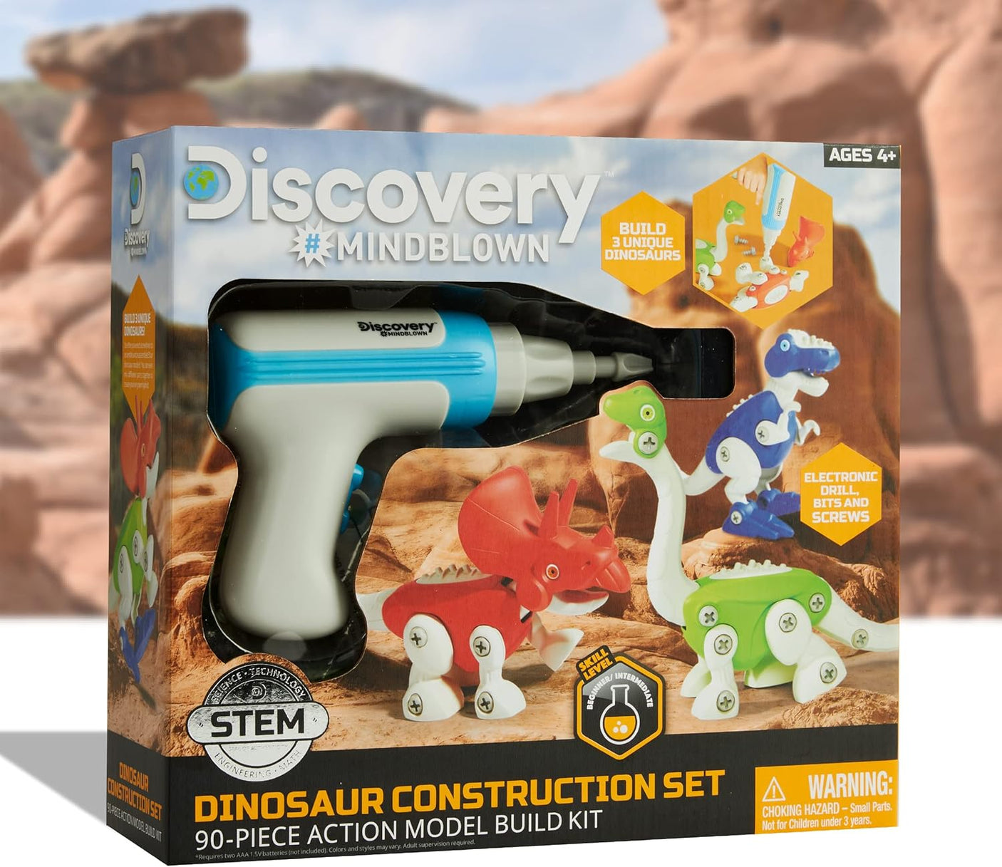 Dinosaur Construction Set, 90-Piece Action Model Build Kit