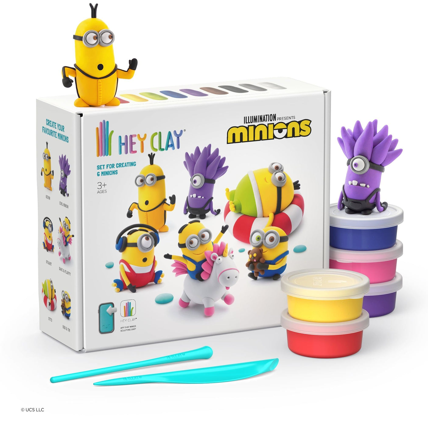 Minions. Colorful modeling air-dry clay, 15 cans
