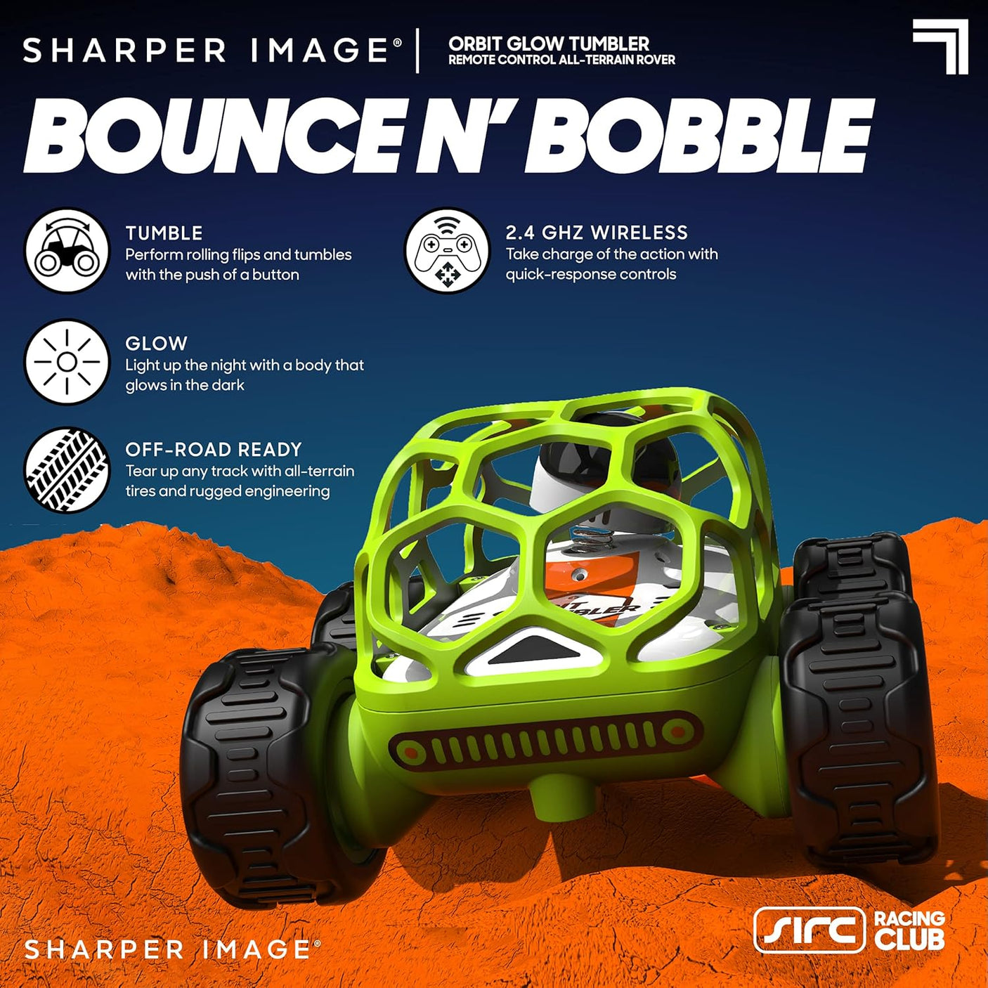 Sharper Image Orbit Tumbler Glow In the Dark Car