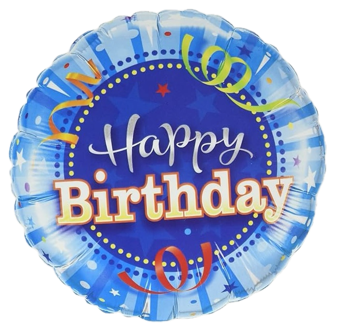 18" Foil Balloon -Birthday Bright Blue