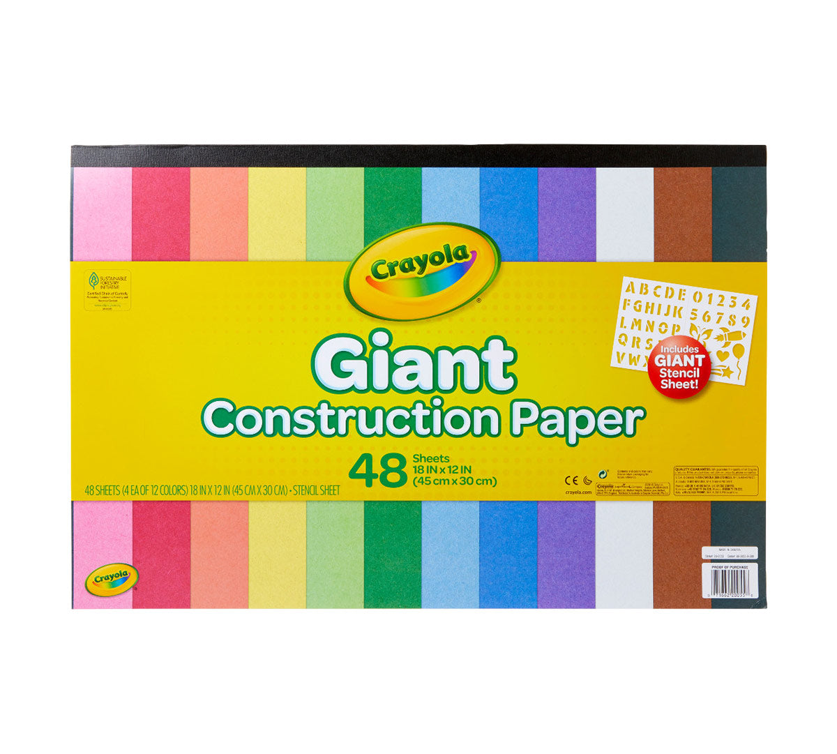 Giant Construction Paper with Stencils, 48 Count