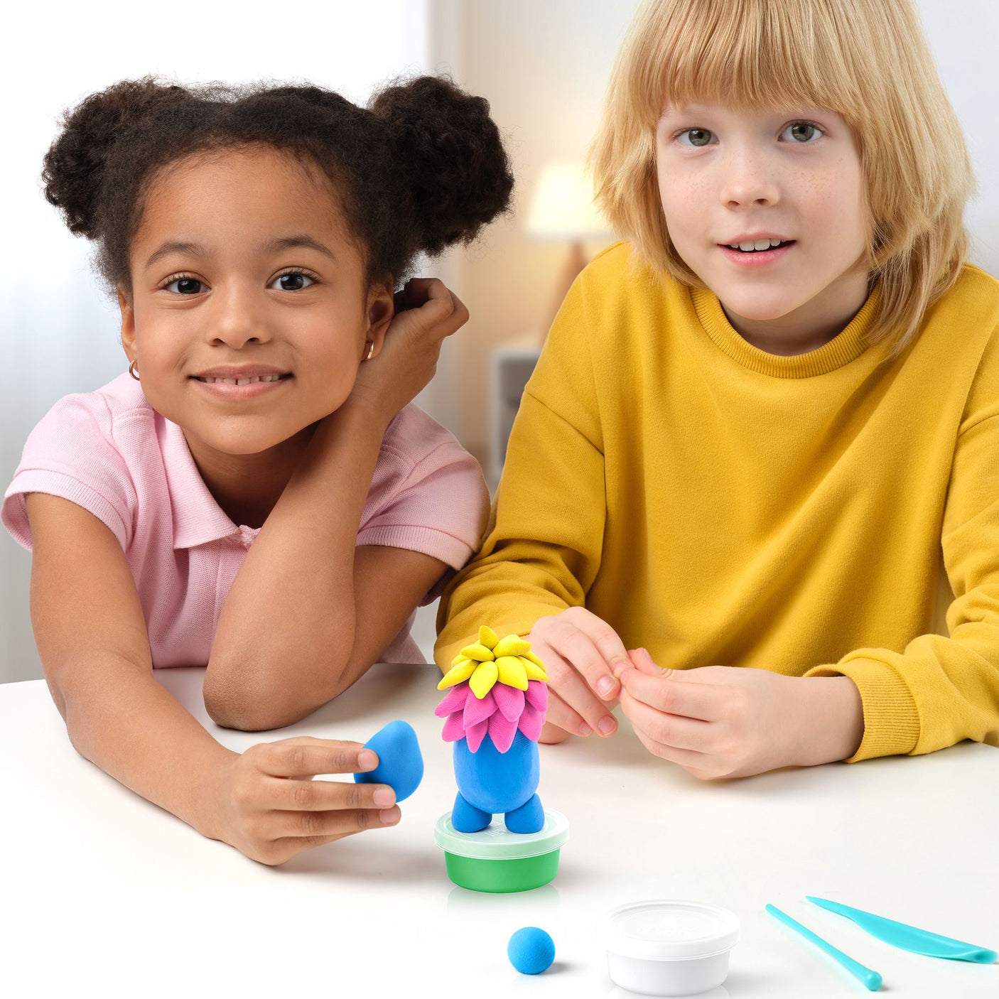 Monsters. Colorful modeling air-dry clay, 15 cans