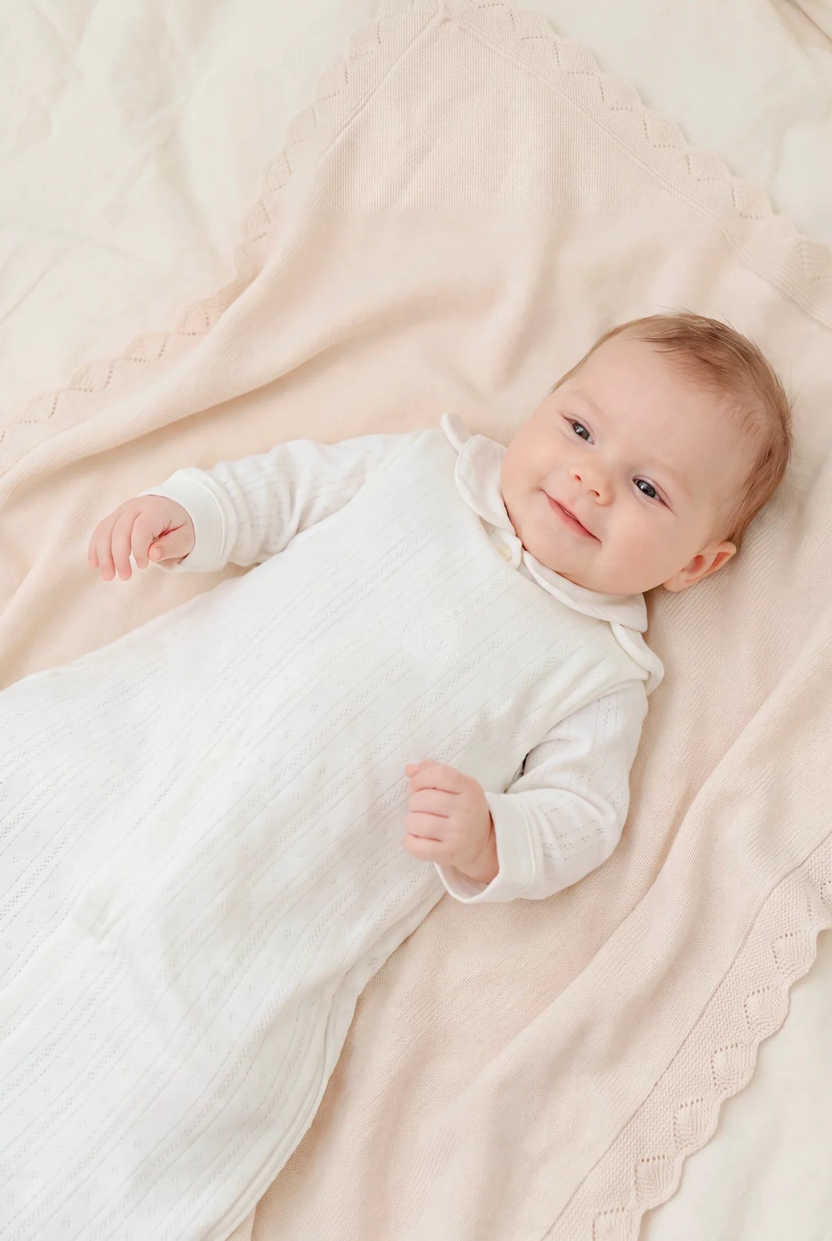 Sleeping Bag Ecru Cotton Pointelle Knitwear
