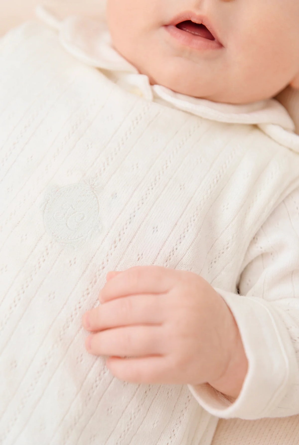 Sleeping Bag Ecru Cotton Pointelle Knitwear