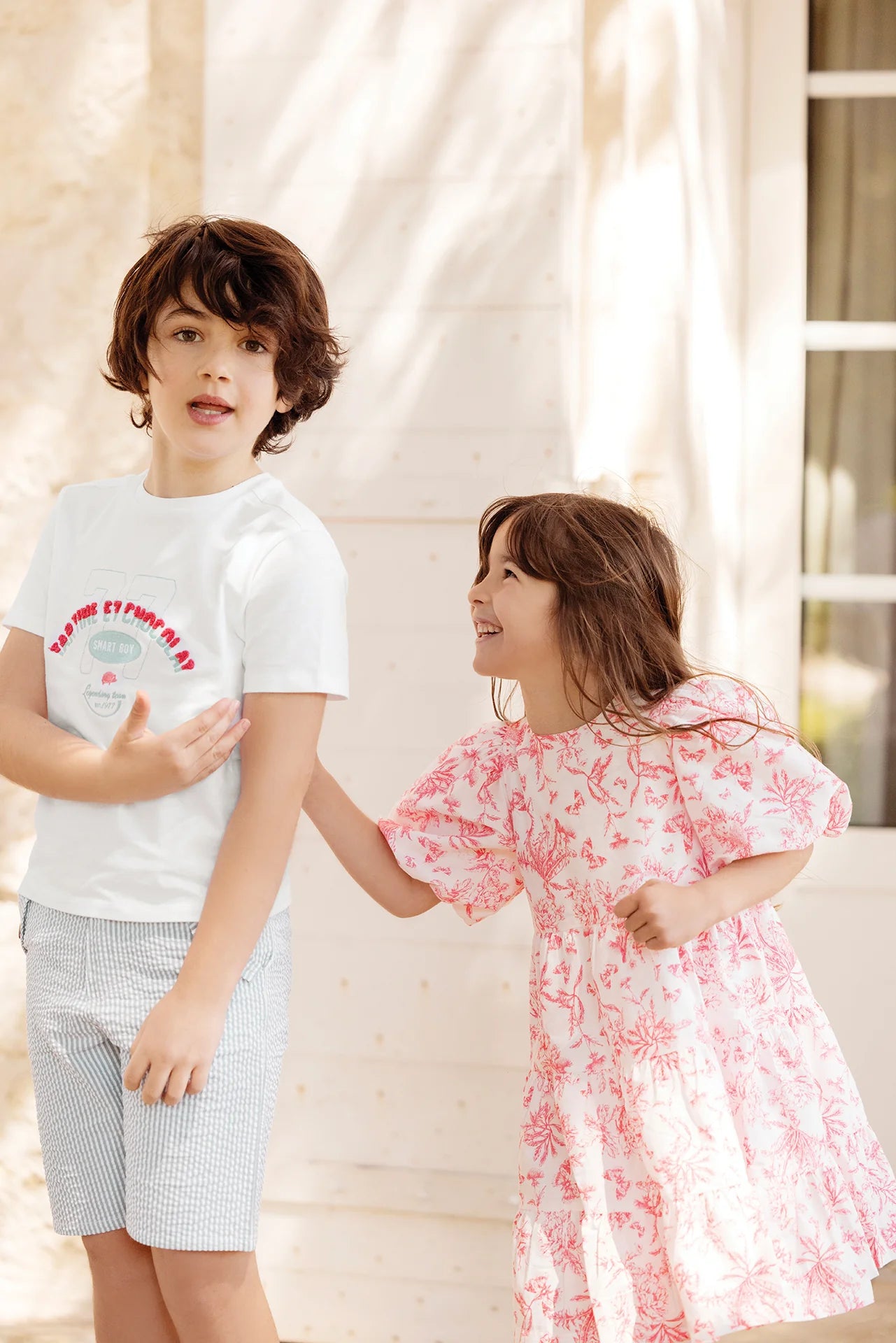 Long Dress Praline Inspiration Toile de Jouy - Pink