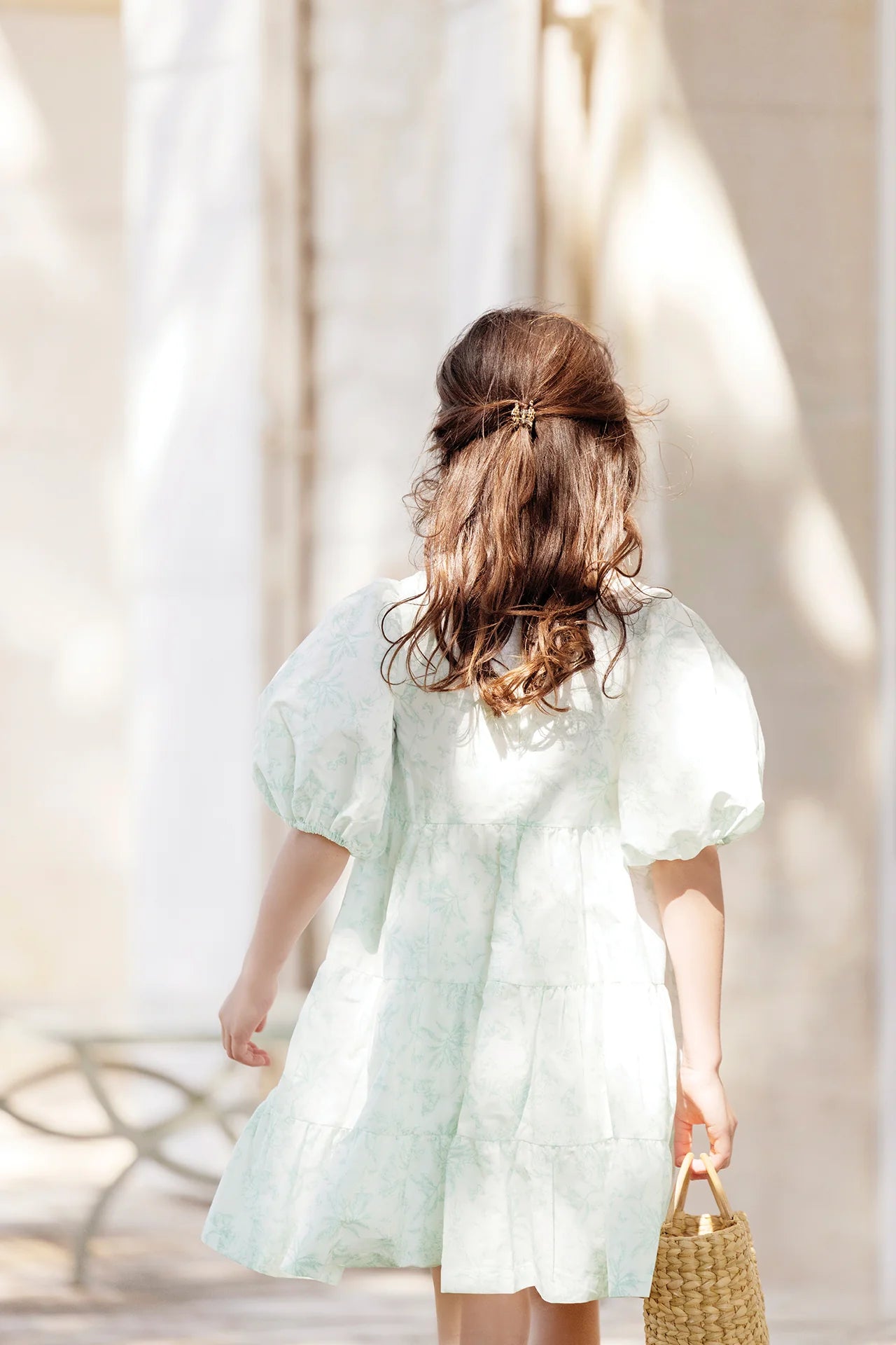 Long Dress Praline Inspiration Toile de Jouy - Lagoon Blue