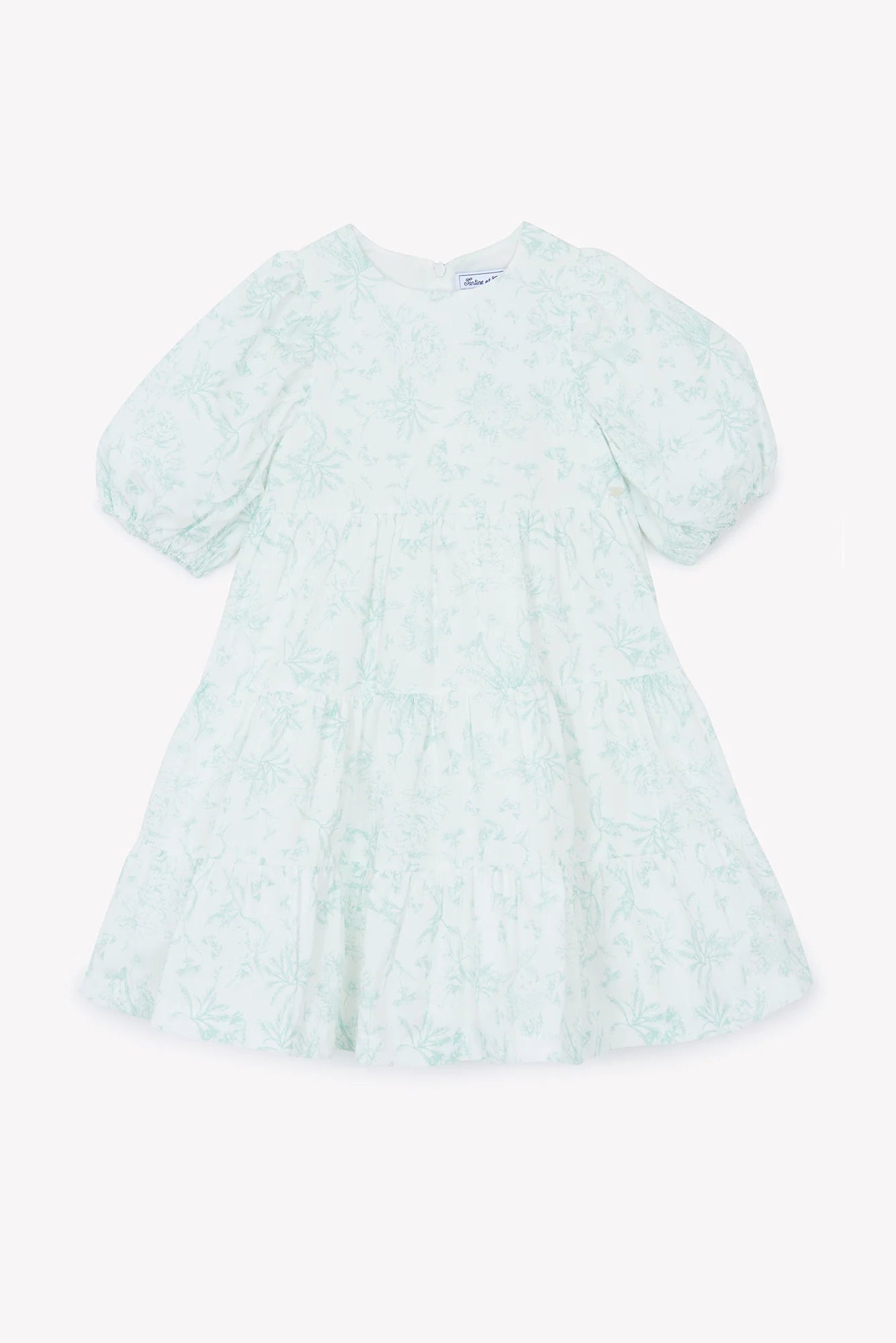 Long Dress Praline Inspiration Toile de Jouy - Lagoon Blue