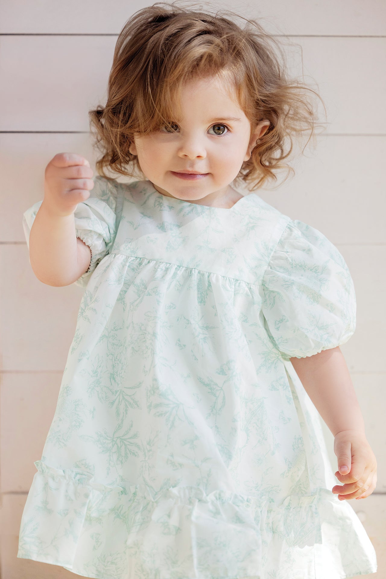 Baby Dress Praline Inspiration Toile de Jouy - Blue