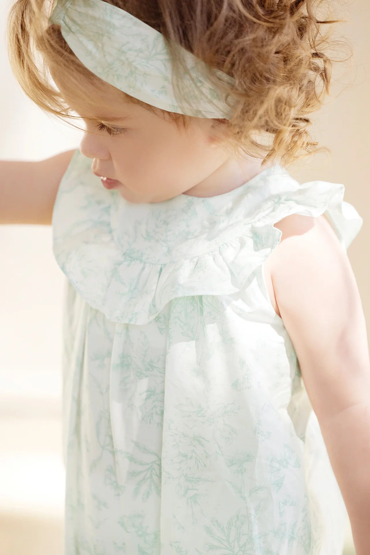 Bandeau Toile de Jouy - Lagoon Blue 6-12 Months