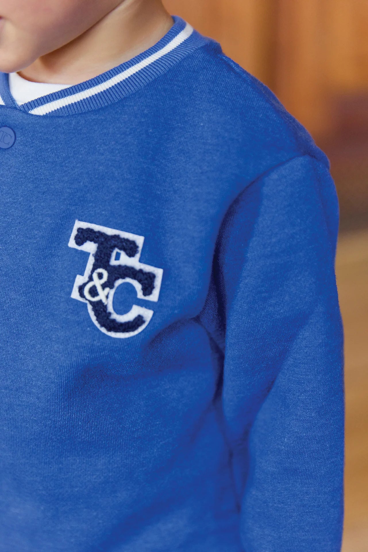 Boys Electric Blue Jersey Varsity Trouser Set