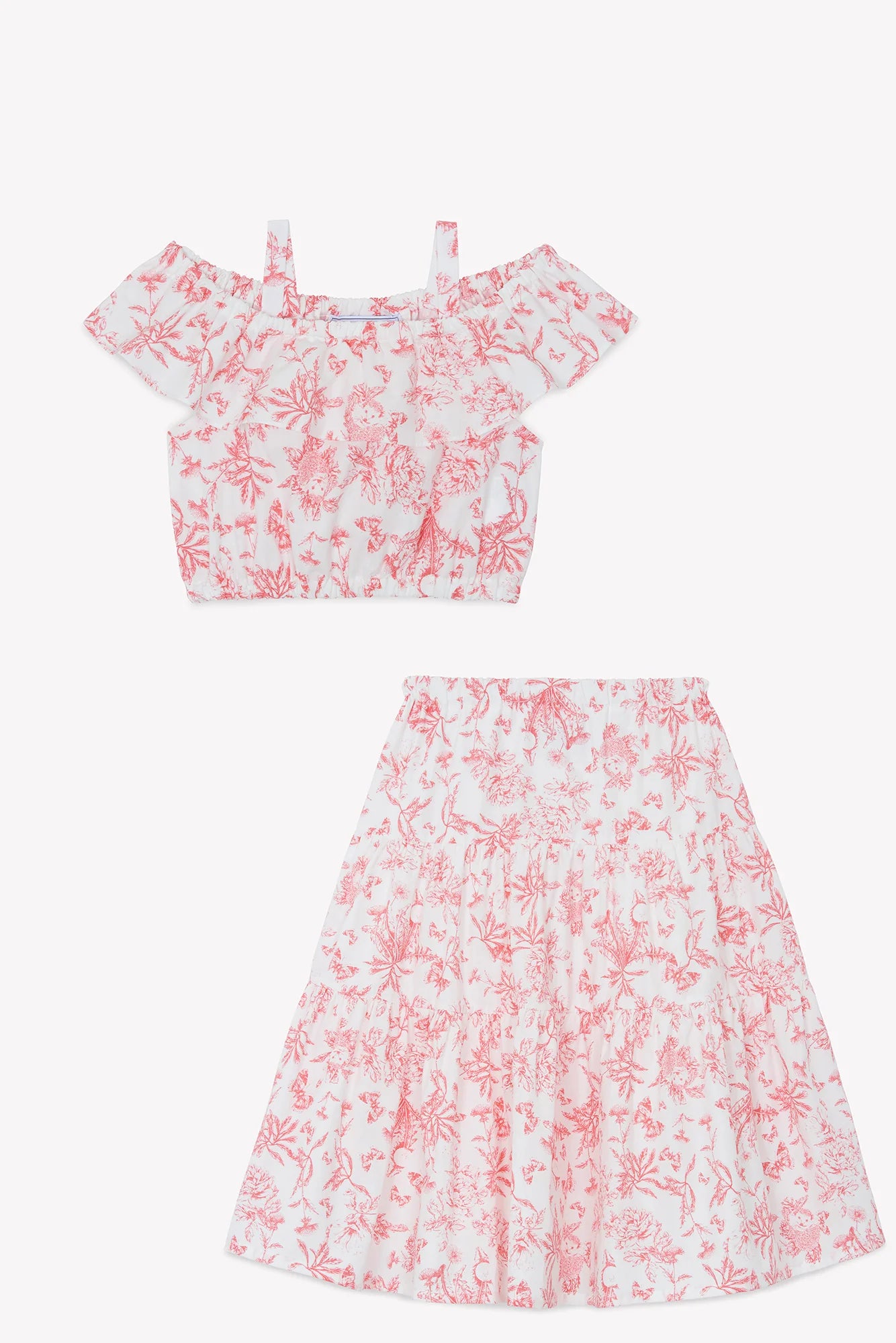 Top & Skirt Praline Inspiration Toile de Jouy - Pink