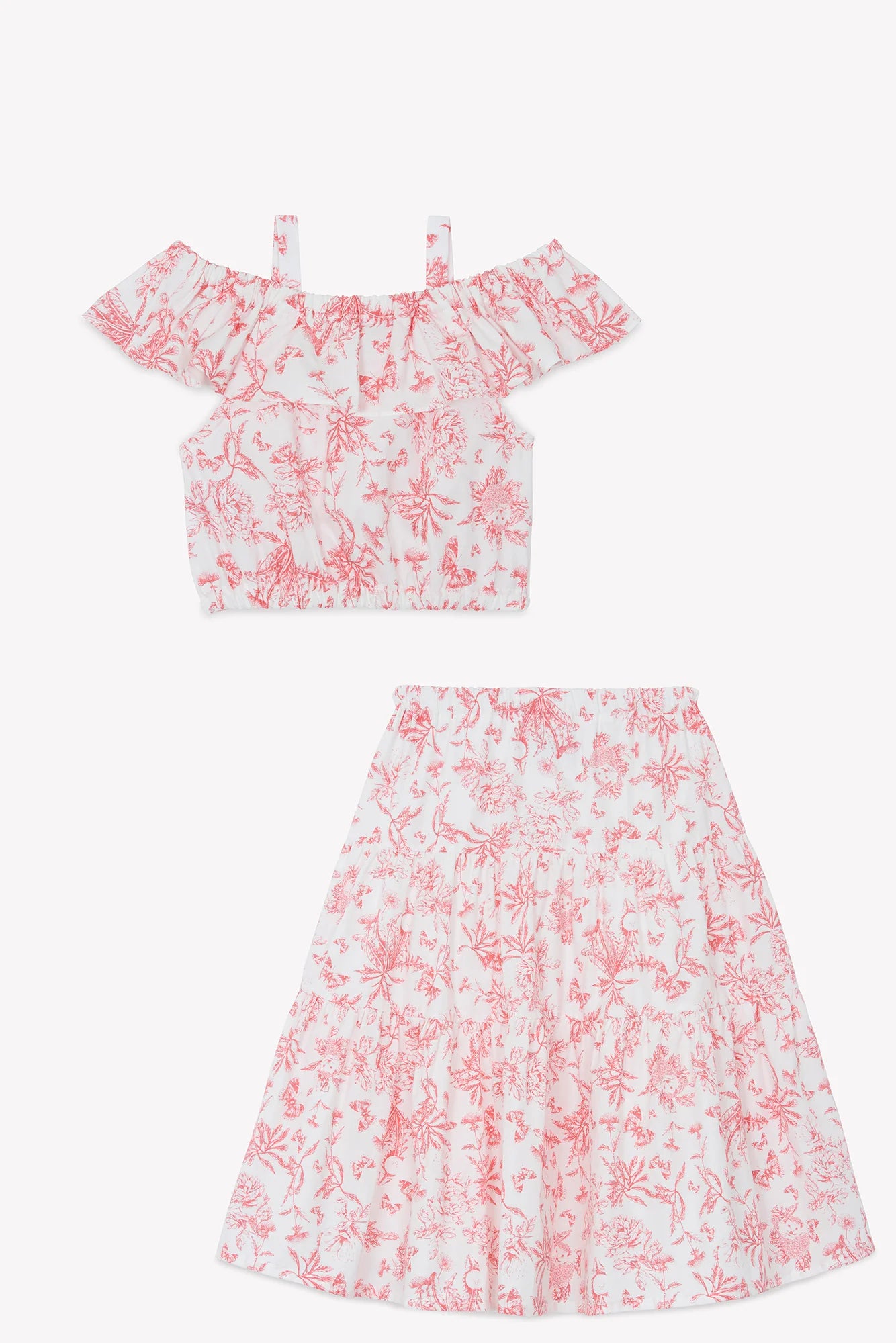 Top & Skirt Praline Inspiration Toile de Jouy - Pink