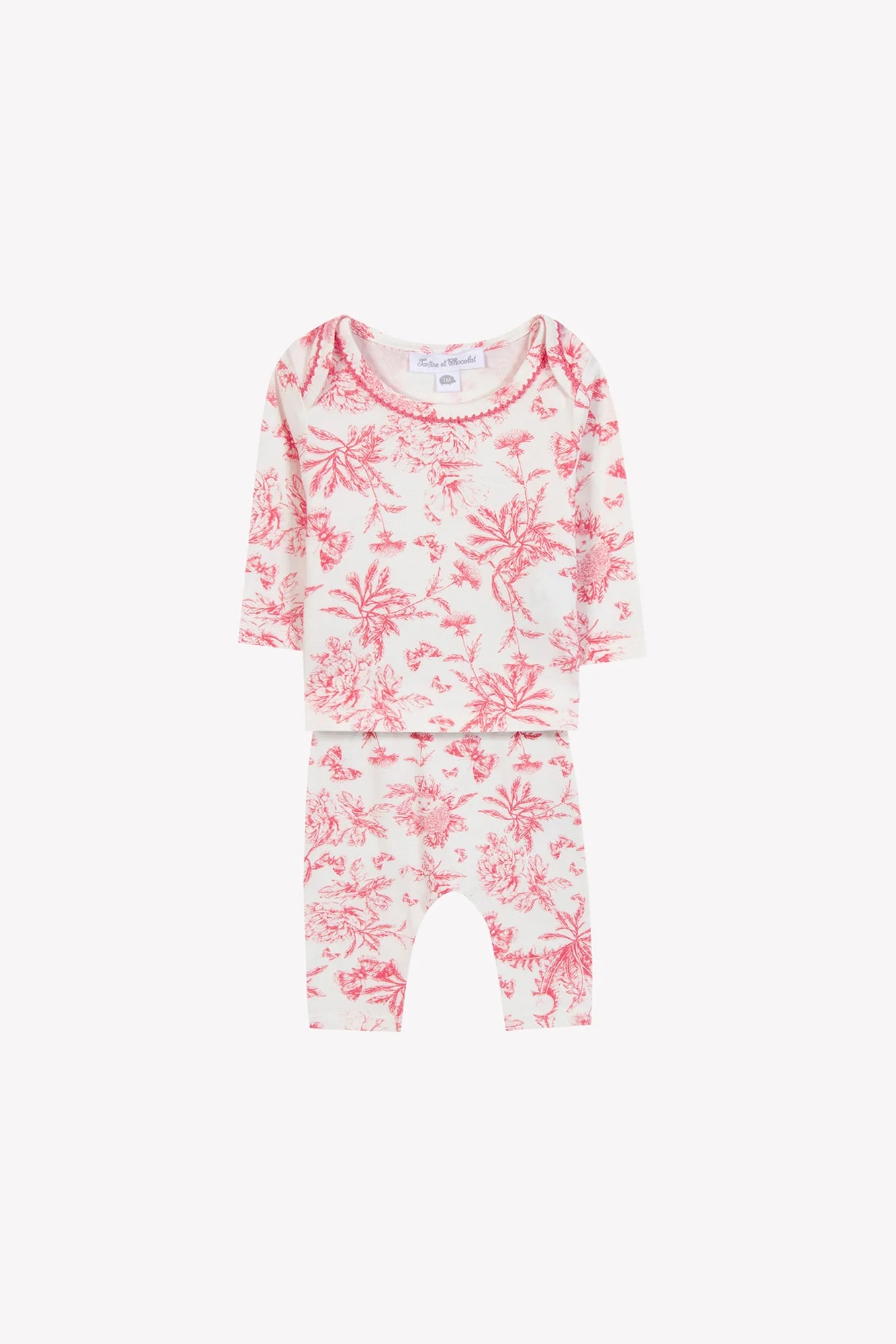Baby Pyjamas - Toile de Jouy Pink