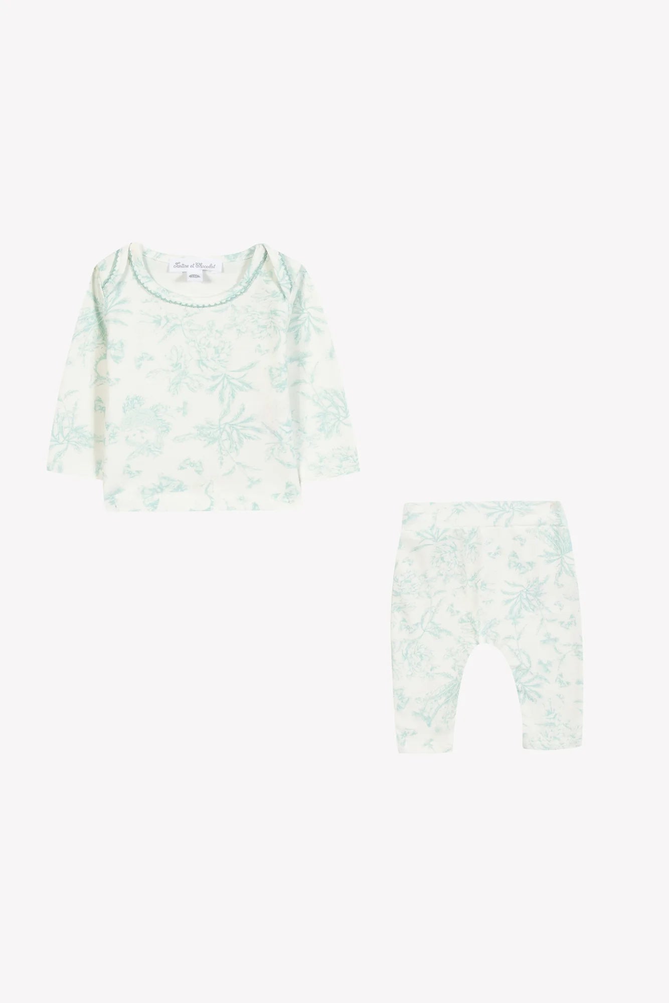Baby Pyjamas - Toile de Jouy Blue