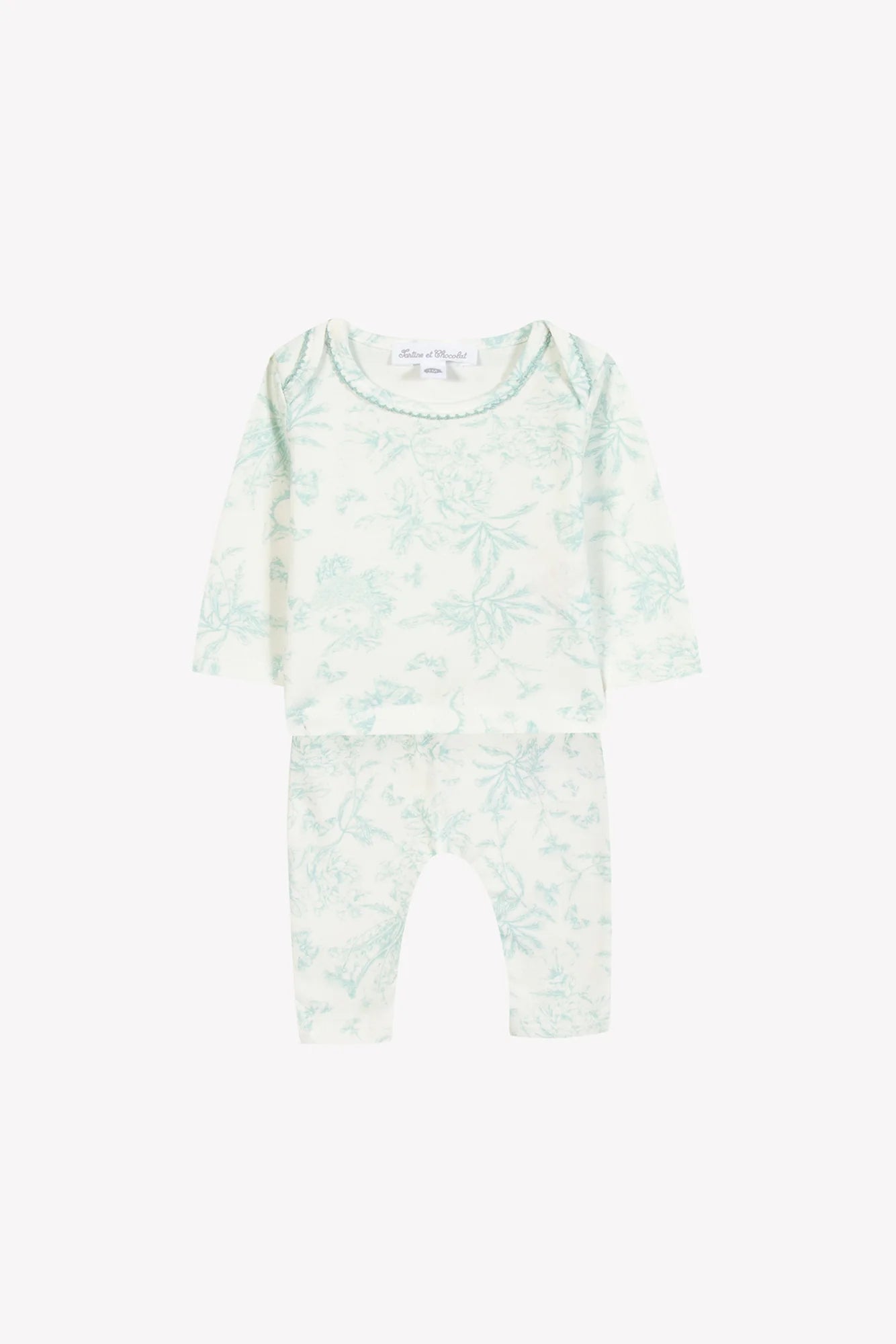 Baby Pyjamas - Toile de Jouy Blue