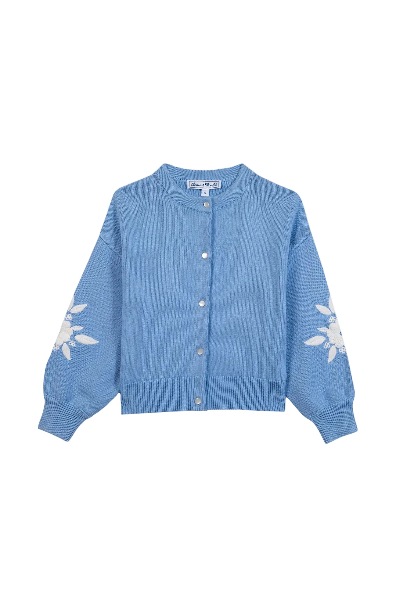 Cardigan - Azure Cotton Embroidered
