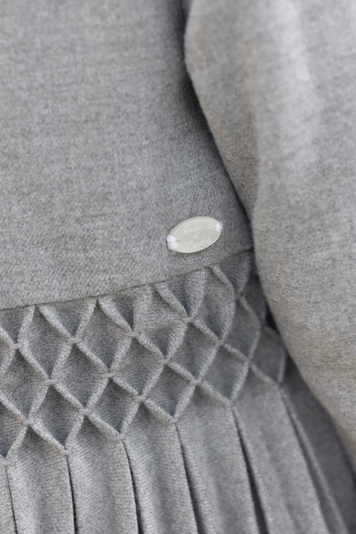Dress - Mid-Grey Round Neck Flat Pleats