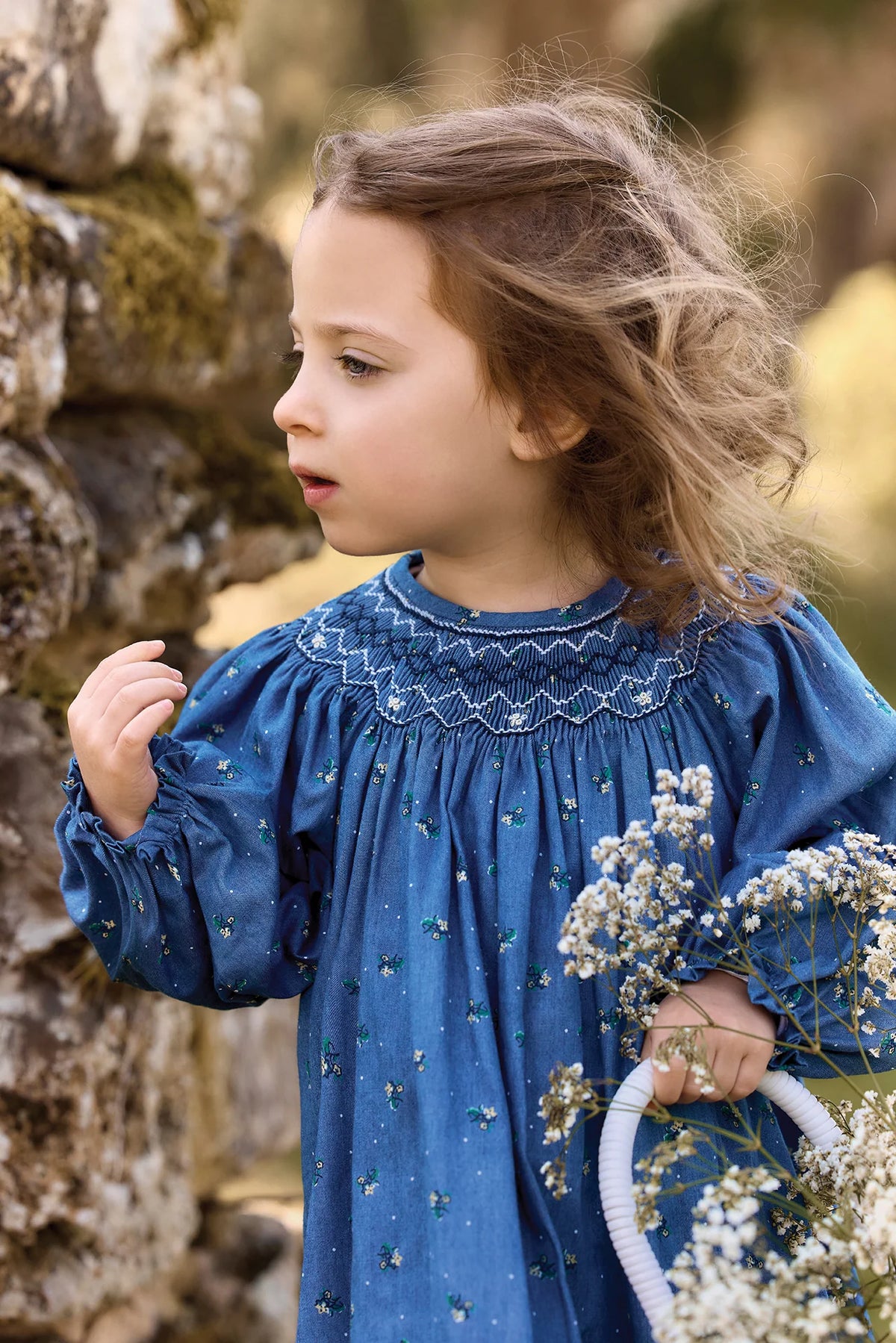 Dress - Cloud Cotton Floral Smocking