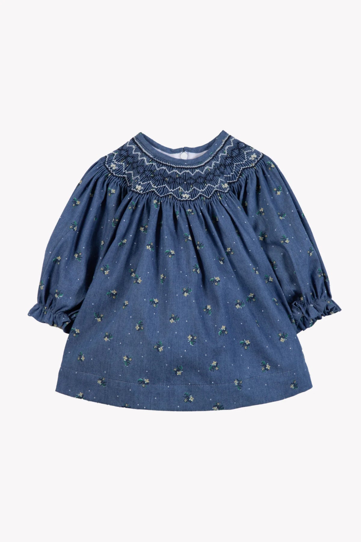 Dress - Cloud Cotton Floral Smocking