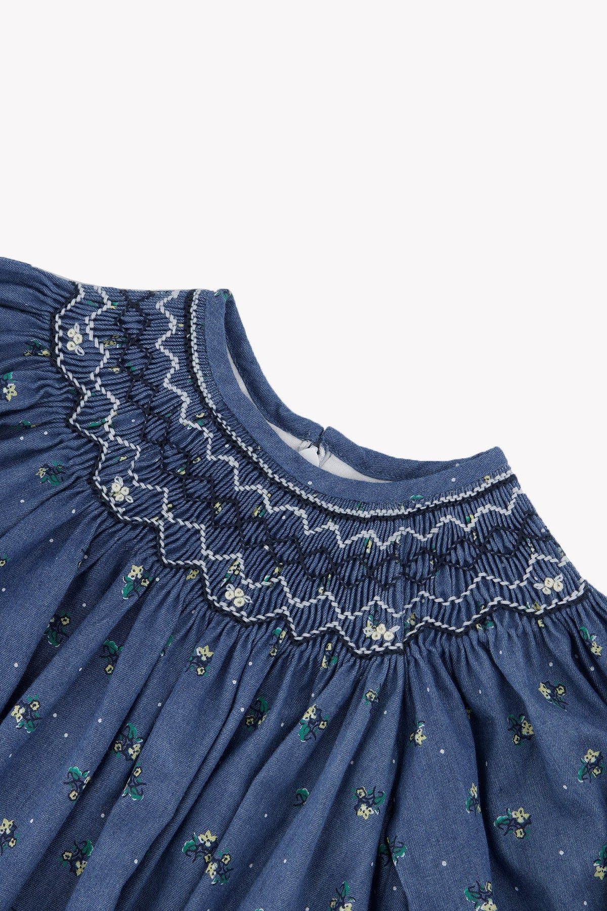 Dress - Cloud Cotton Floral Smocking