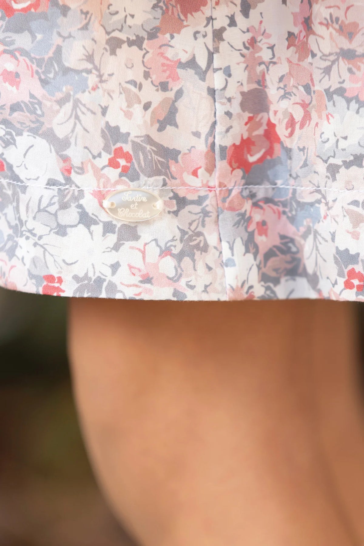 Dress - Cotton Mid Grey Floral Print