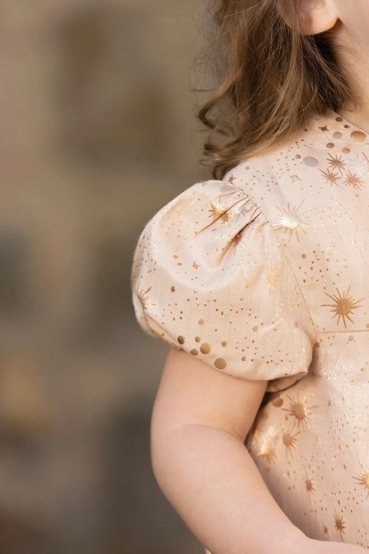Dress - Pink Cotton Golden Patterns