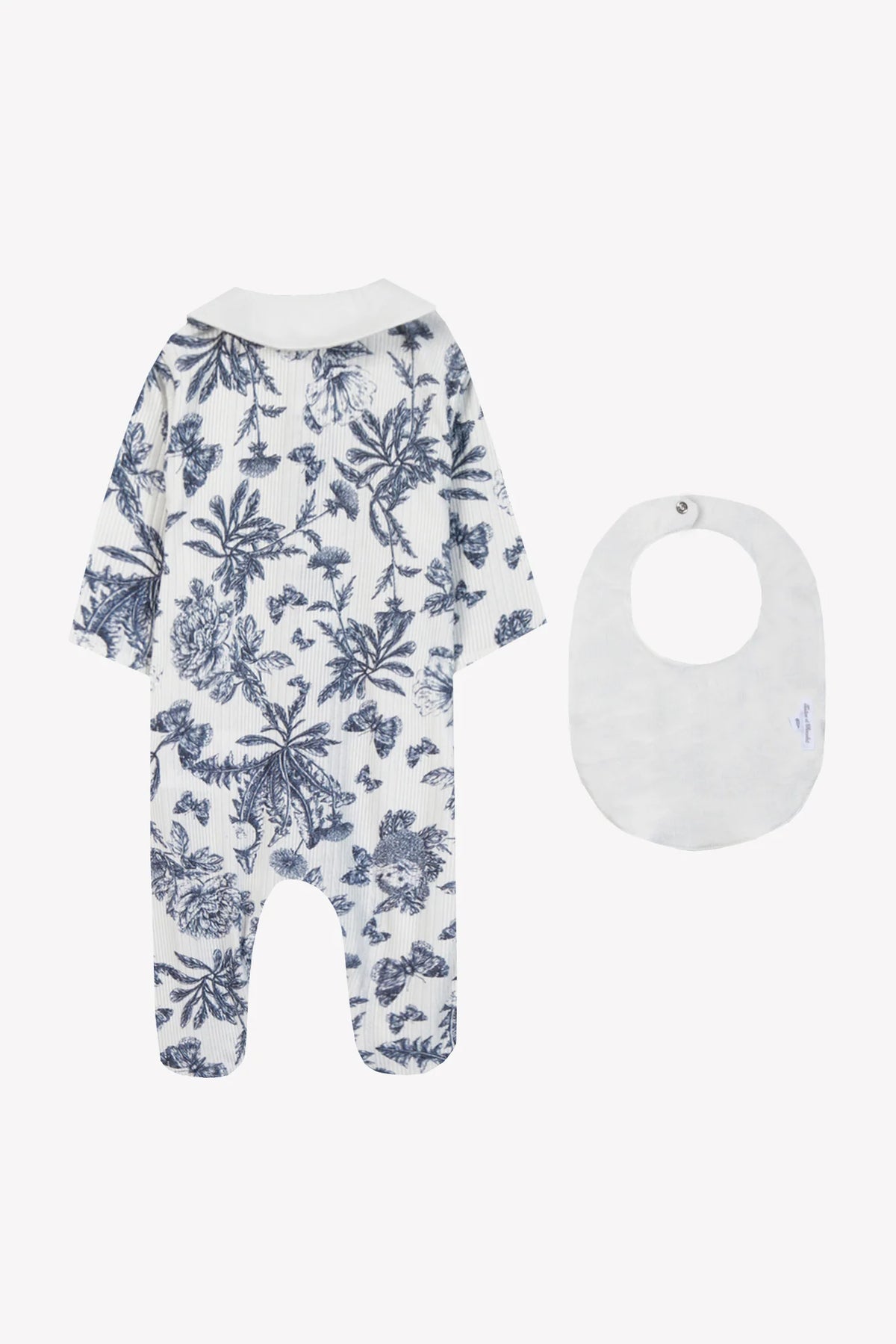 Set - Navy Pyjamas and Toile de Jouy Bib