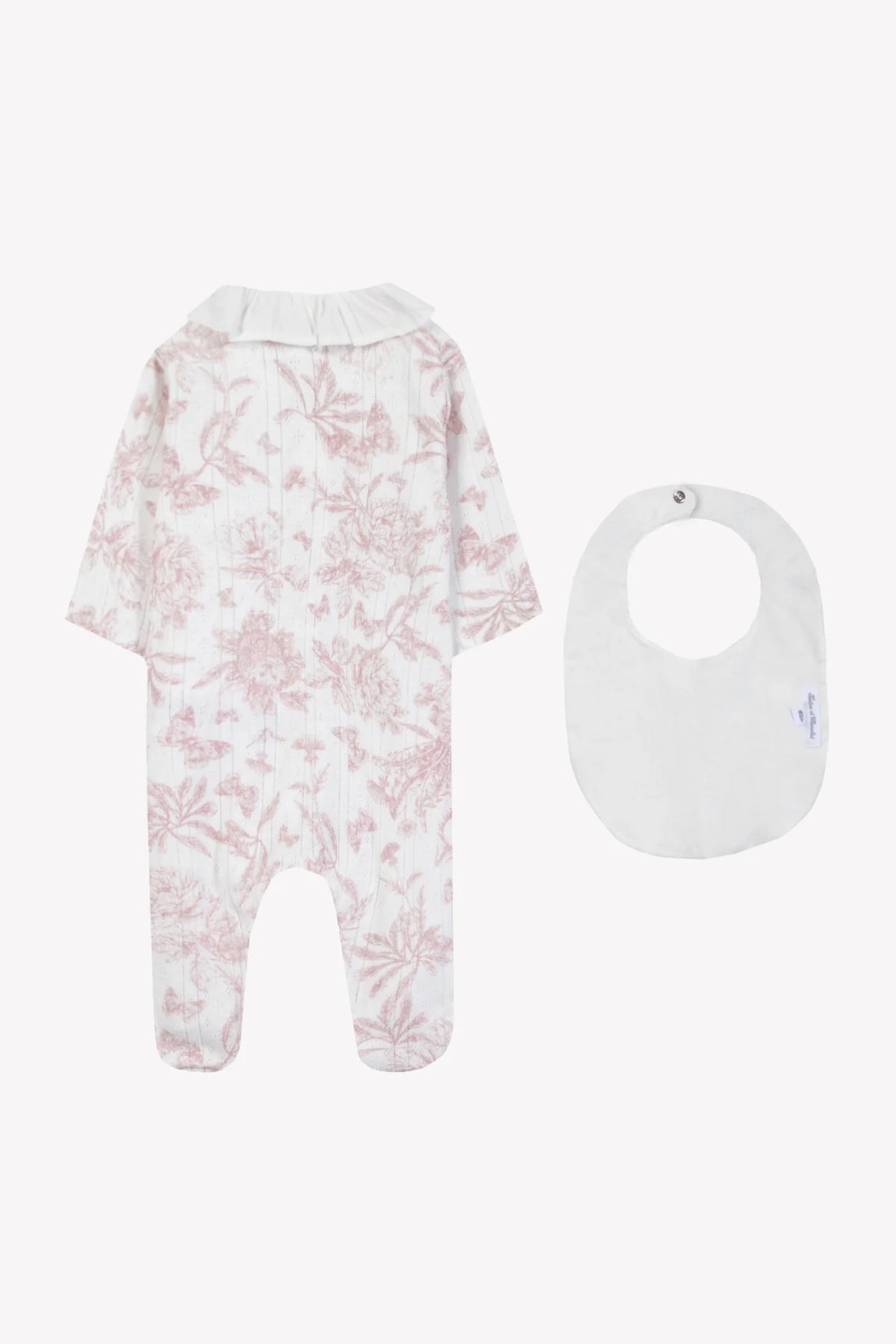 Set - Pink Pyjamas and Toile de Jouy Bib