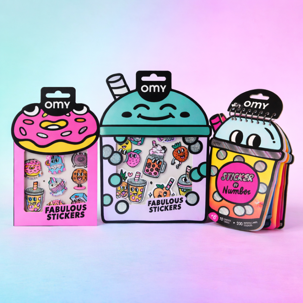 Combo Set Sticker by Number NoteBook Bubble Tea & 2 Fabulous Stickers - Tea & Donuts