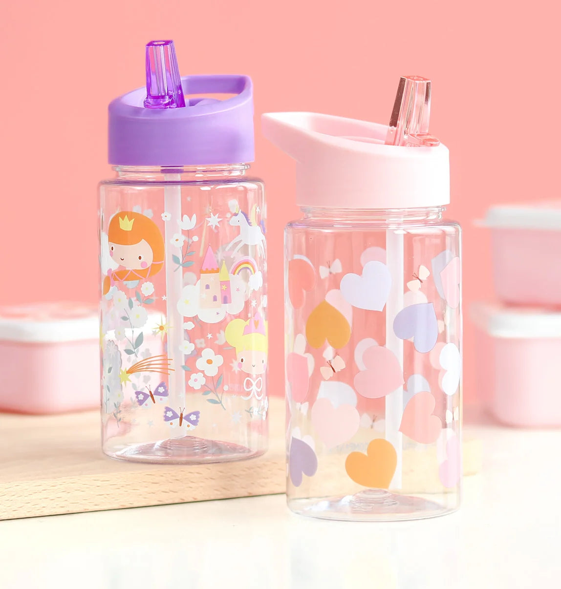 Tritan Water Bottle - 450ml - Hearts