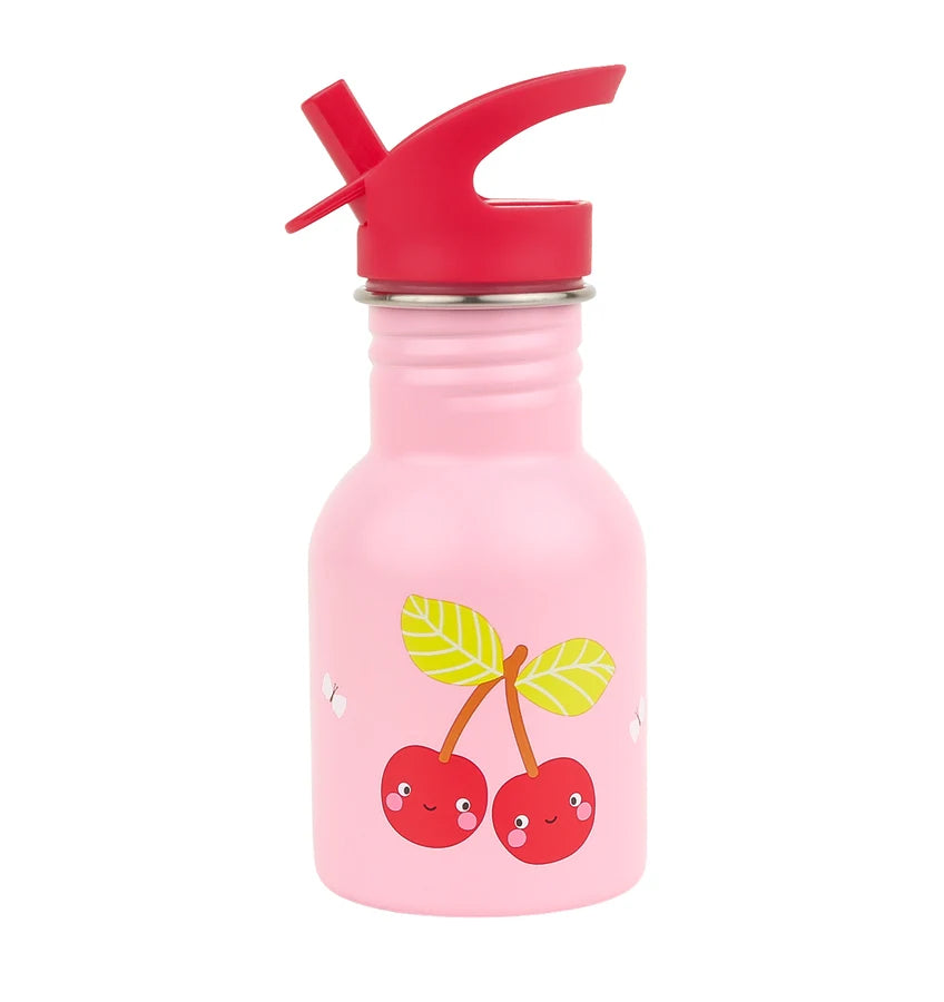 Stainless Steel Drinking Bottle (350ml) - Happy Cherries