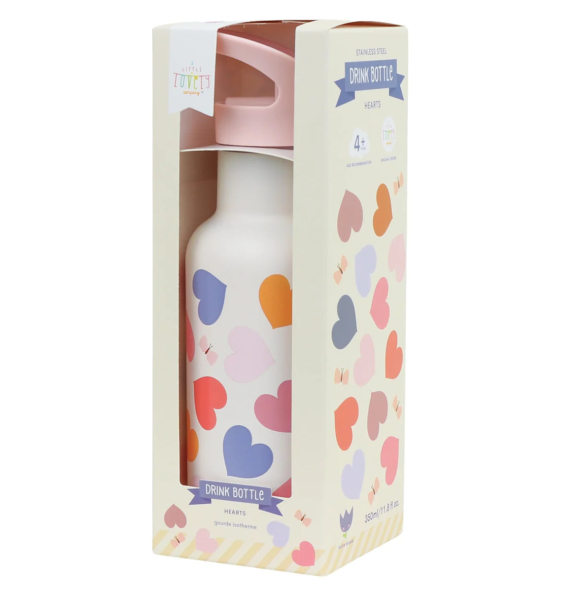 Stainless Steel Drink Bottle (350Ml) - Hearts