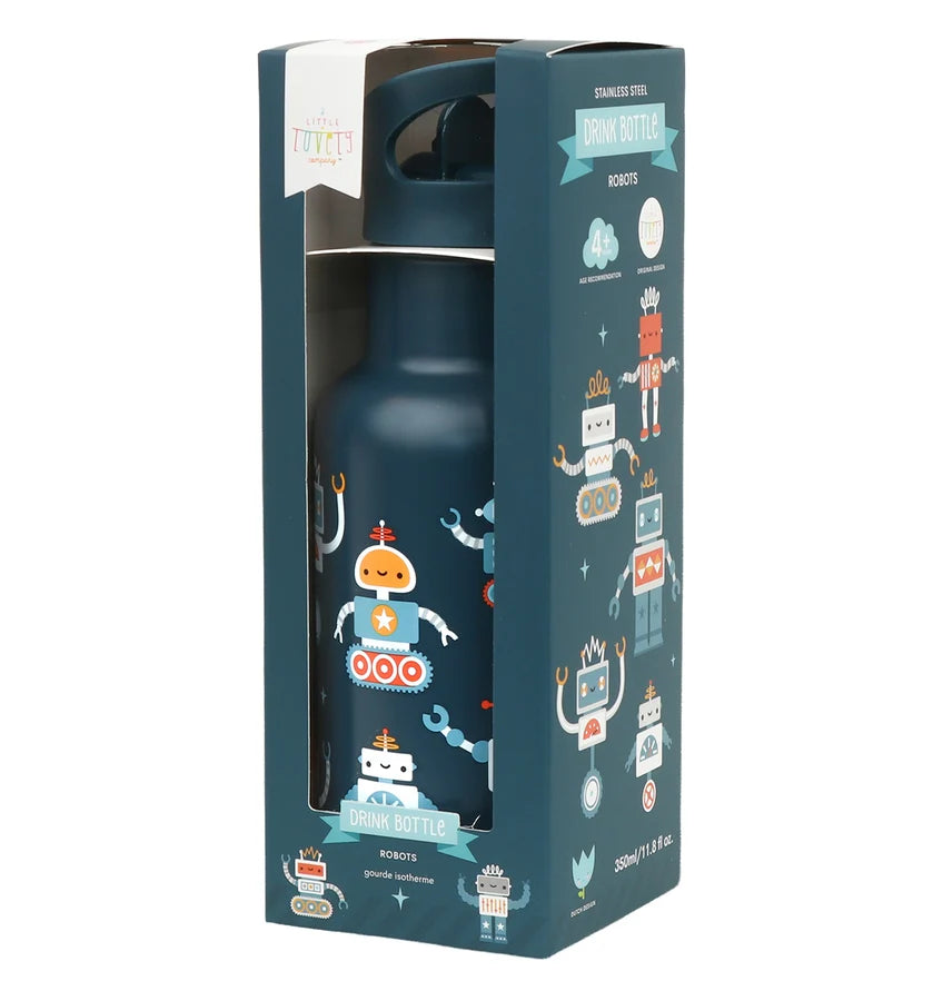 Stainless Steel Drink Bottle (350Ml) - Robots