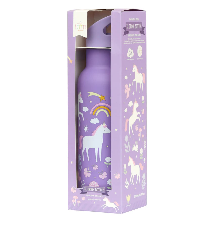 Stainless Steel Water Bottle 500ml - Unicorn Dreams