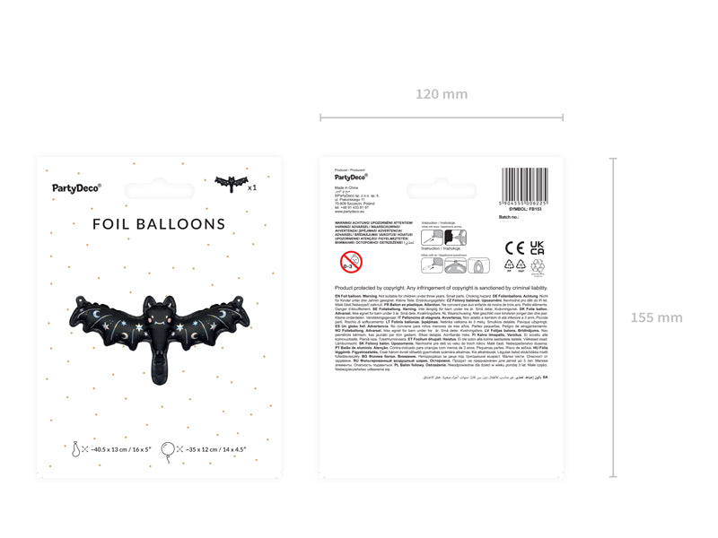 Foil balloon Bat 14"