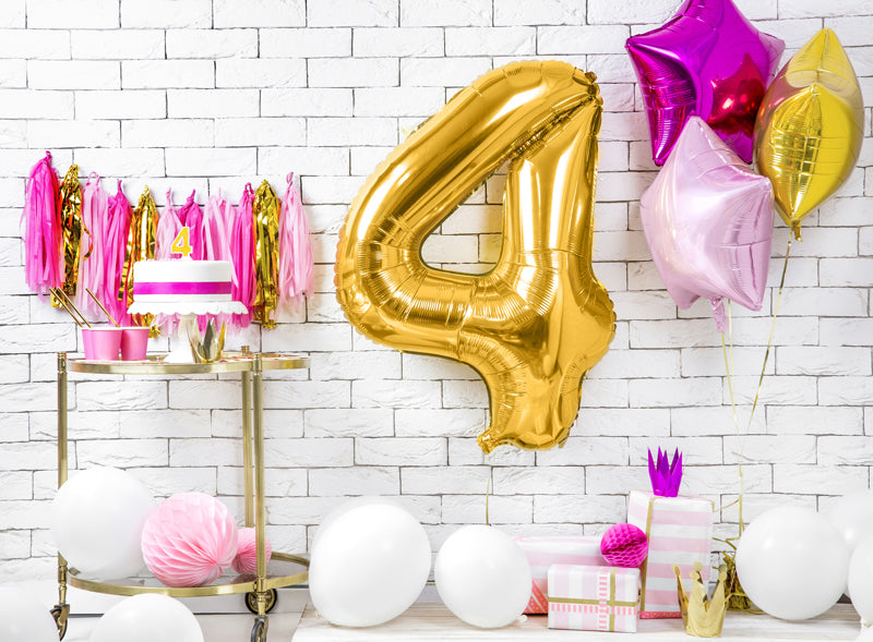 Foil Balloon Number ''4'' - Gold 86cm