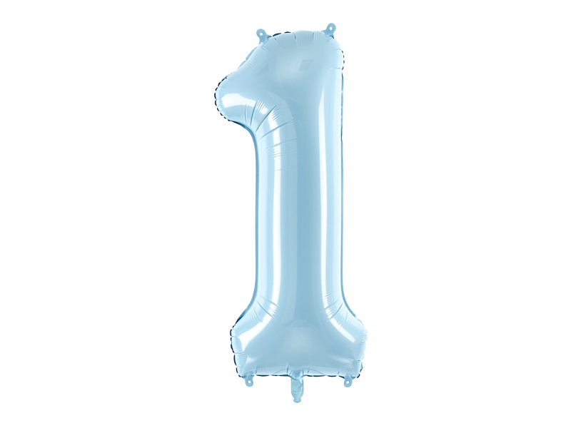 Foil Balloon Number ''1'' - Light Blue 86cm