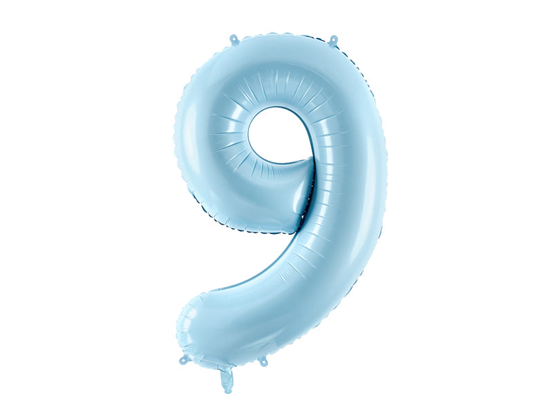 Foil Balloon Number ''9'' - Light Blue 86cm
