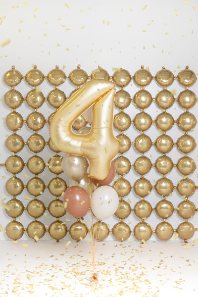 Foil Balloon Number ''4'' - Matte Gold 86cm