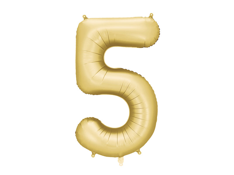 Foil Balloon Number ''5'' - Matte Gold 86cm